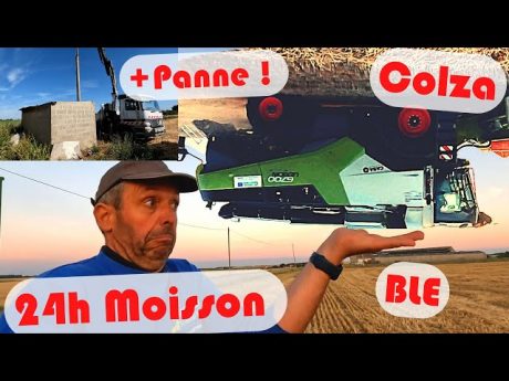 24h moisson 🚜 , une moisson à l&rsquo;envers 😜, blé, colza, forage en panne 😰 …