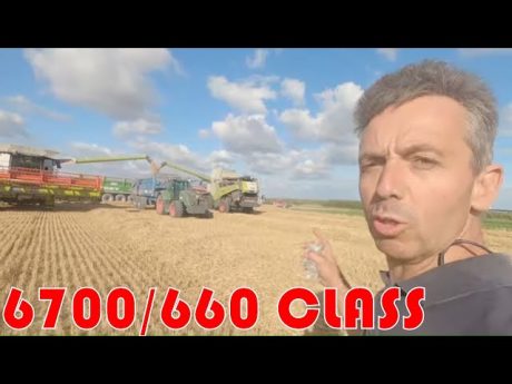 Batteuse essai claas 6700/660 paille et grain