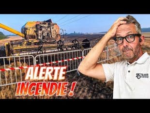 La moissonneuse prend feu en plein champ… (partie 3/3) 🔥